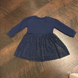 💜 Okie Dokie Blue and Gold Fit and Flare Dress